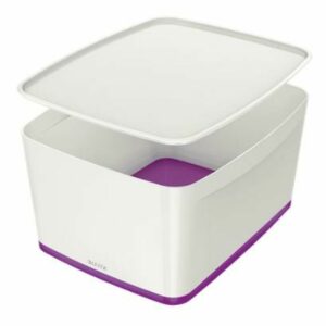 Boîte de rangement Leitz MyBox WOW Avec couvercle Violet Blanc ABS 31,8 x 19,8 x 38,5 cm