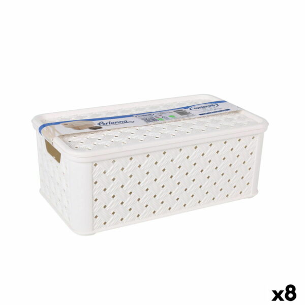 Boîte de rangement avec couvercle Tontarelli Arianna Plastique Blanc 4 L 29 x 16,6 x 11,2 cm (8 Unités)