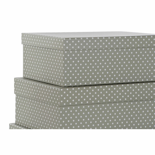 Jeu de Caisses de Rangement Empilables DKD Home Decor Taupes Gris Blanc Carton (43,5 x 33,5 x 15,5 cm)