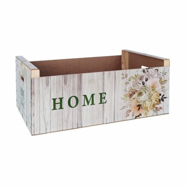 Boîte de rangement Confortime Sweet Home Multicouleur Bois Fleurs 58 x 39 x 21 cm (3 Unités)